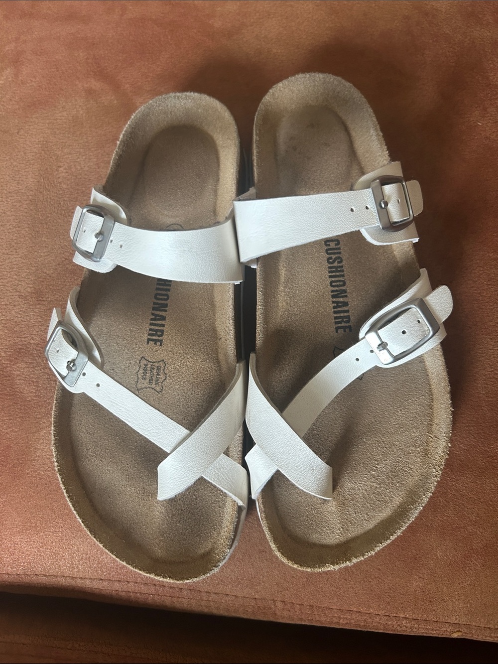Women's White Adjustable Buckle Sandals with Cushioned Footbed